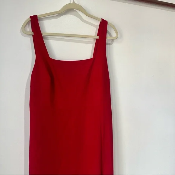 NWT New BHLDN Blake Square Neck Stretch Crepe Maxi Dress Anthropologie Red - Picture 4 of 9